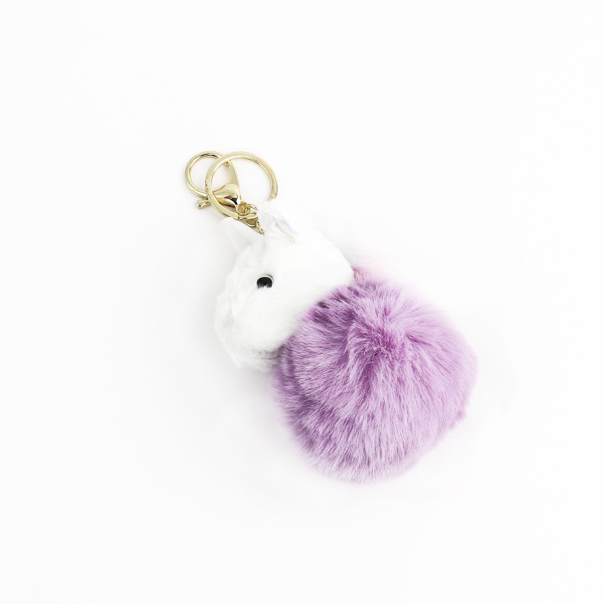 Wholesale 4pcs/pack Aromatherapy Fur Ball Unicorn Keychain